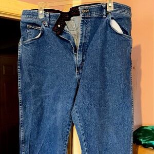 Wrangler Regular Fit Jeans 38x30 Classic Blue Straight Leg Denim